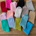 Wholesale Solid Color Cozy Bed Sleeping Socks Super Soft Rabbit Wool Crew Socks for Women