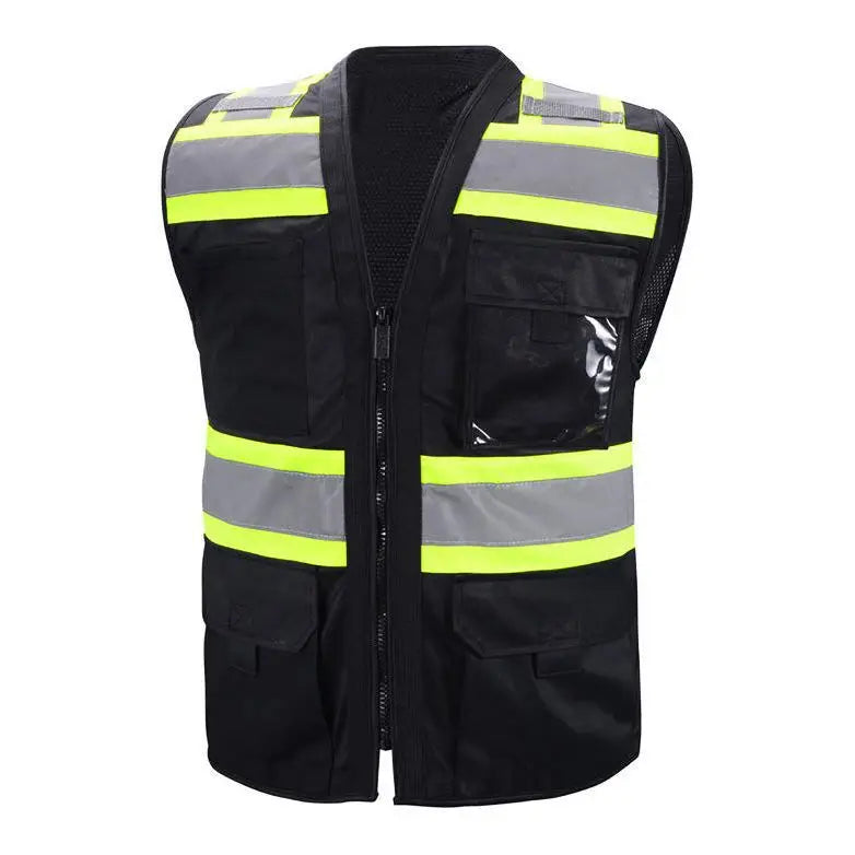 Customizable Logos High Visibility Security Construction Warning Safety Vest With Reflective Tape