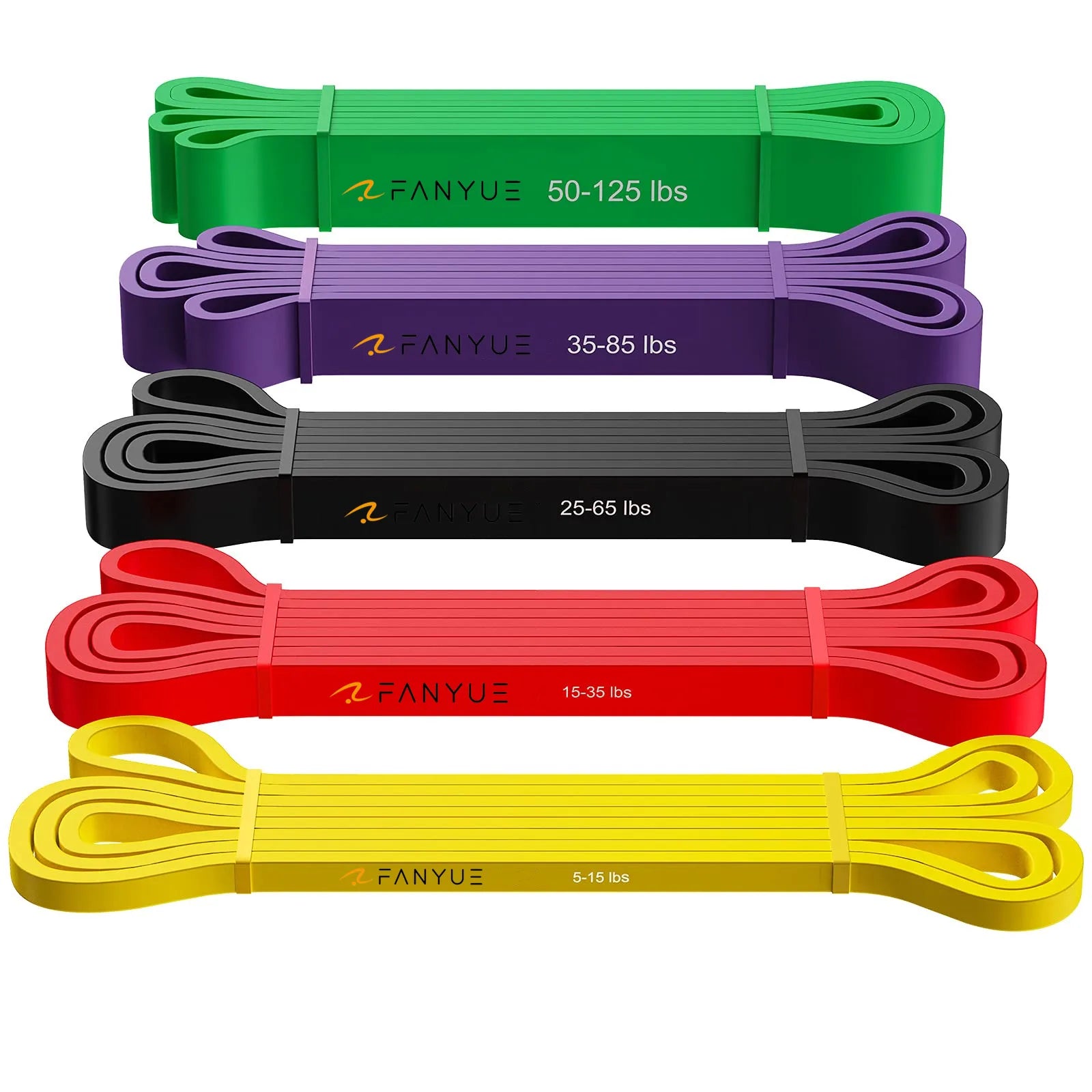 Custom Logo & Color 208 cm Fitness Circle Band Latex Exercise Stretch 5-Level Resistance Bands Set Loop Pull Assist Workout