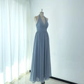 TEENYEE Elegant Leading Ladies Slit White Bridesmaid Dresses Coral Color Piso-Longitud Long Bridesmaid Dresses for Prom