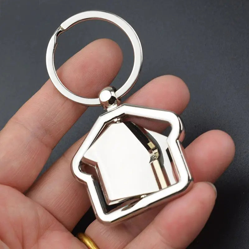 Promotion Metal House Agent Logo Custom Keychain House Warming Gift Realtor Closing Gifts House Shaped Other Keychain Key Ring