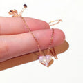 2025 New Fashion Love Necklace Rose Gold Plated Zircon Clavicle Chain Pendant Necklace for Birthday Gift