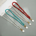 Baroque Pearl Necklace OT Clasp Natural Turquoise Stone Necklace Vintage Jewelry for Women