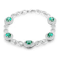 Hot Sales Wedding Jewelry Delicate Zambian Emerald Bracelet 925 Sterling Silver Tennis Bracelet for Women
