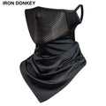 IRONDONKEY Summer Breathable Net Sports Ice Silk Sunscreen Riding Ear Mask Dustproof Triangle Magic Headscarf Can Be Set LOGO