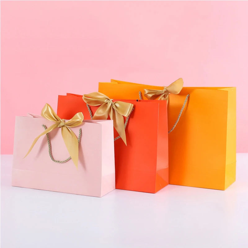 Wholesale Eco-friendly Custom Size Paper Shopping Gift Bags Ribbon for Skin Care Mascara Face Masks Blush-Your Own Logo