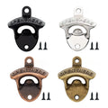 Custom Logo Zinc Alloy Sliver Gold Brass Black Metal Wall Mounted Bottle Opener Wall Mounted for Promotion