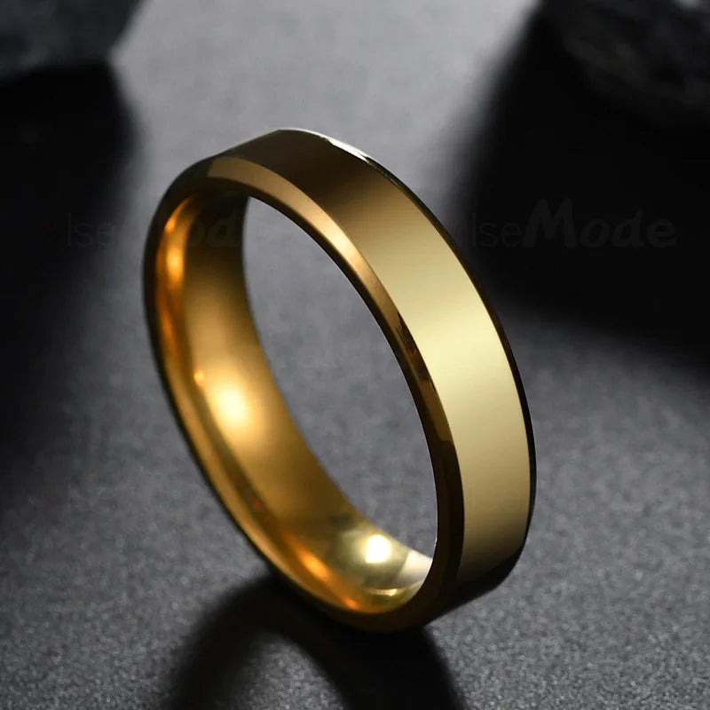 Simple Fashionable Stainless Steel Men's Ring High Polished Plain Dome Blank Ring