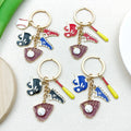 Cartoon Creative Sports Drip Oil Baseball Gloves Sneaker Keychain Men's and Women's Crossbody Bag Keychain Pendant Gift