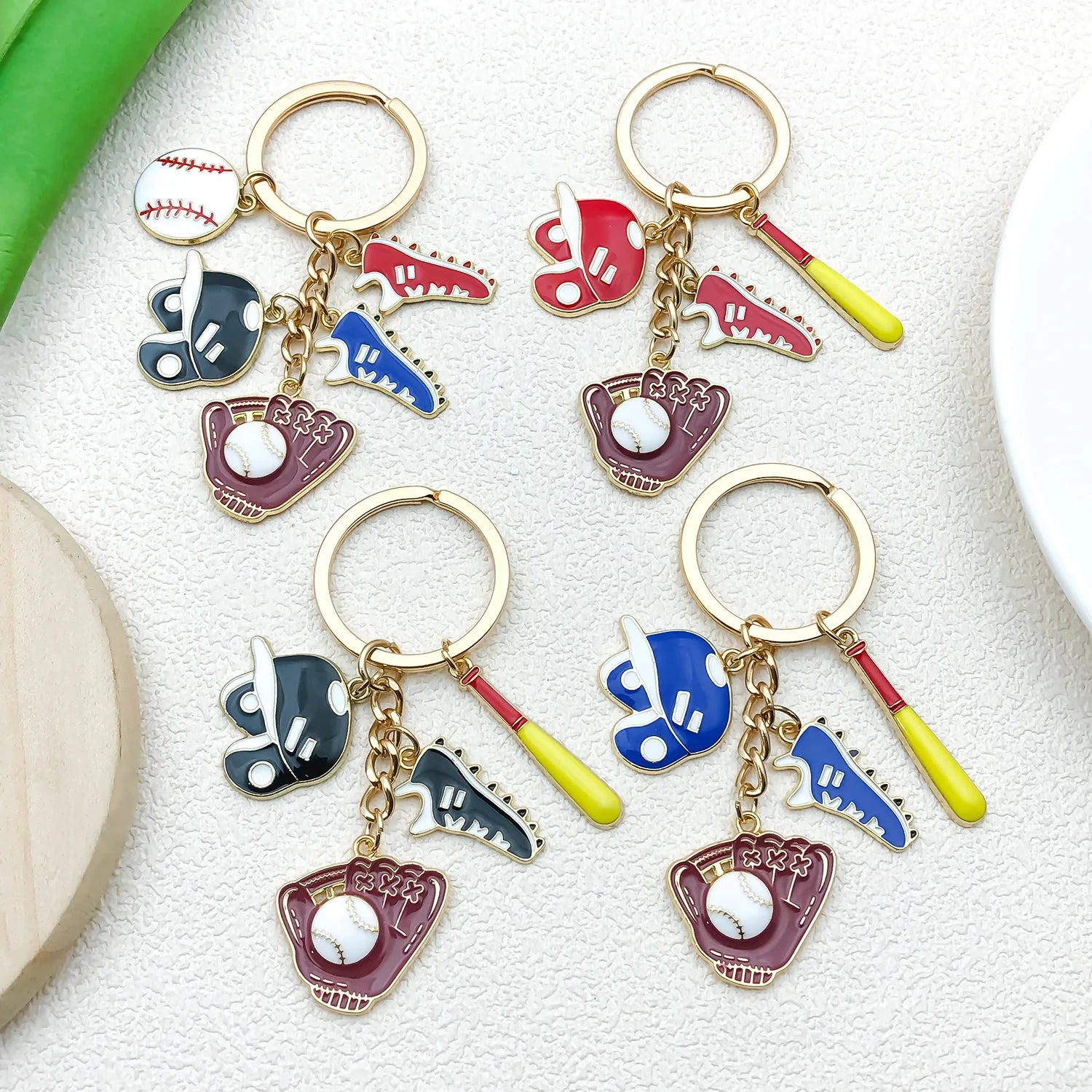 Cartoon Creative Sports Drip Oil Baseball Gloves Sneaker Keychain Men's and Women's Crossbody Bag Keychain Pendant Gift