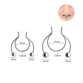 No Piercing Nose Cuff Ring Jewelry Hip Hop Stainless Steel Nose Clip Horseshoe Nose Ring for Men Women