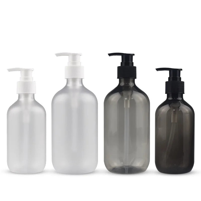 300ml 500ml High-end Empty PET Plastic Shampoo Pump Bottles Screen Printing for Lotion Skin Care Essential Oil Serum Packaging