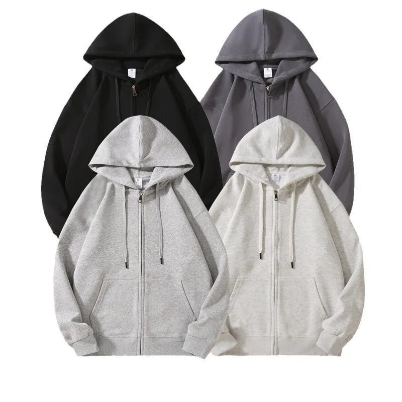 Spring New Hot Sale Fashionable Loose Solid Color Padded Warm Popular Zipper Hooded Women's and Men's Cotton Jackets Wholesale