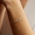 Wholesale Mother Daughter love Jewelry 925 Sterling Silver Interlocking Double Circle Bracelet for Women