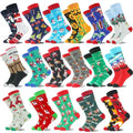 Whale Custom logo Christmas Socks Animals Deer Candy Character Cartoons Various Patterns Red Sox Cotton Crew Socks Men