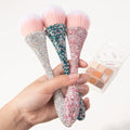 Rhinestone Multi-functional Angular Blush Face Makeup Brush Big Size Synthetic Hair Luxury Diamond Loose Powder Nail