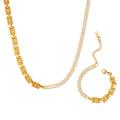 Fashion 18K PVD Gold Plated Adjustable Women Stainless Steel Designer Fine Jewelry Necklace Bracelet
