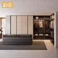 Modern Luxury Design Glass Door Open Closet High Quality High End  Walk in Closet Bedroom Wardrobe