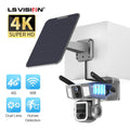 LS VISION IP66 Outdoor Wifi and 4G 2 in 1 Waterproof 4MP 10X Zoom Dual Lens CCTV Auto Human Track 4G&wifi  Solar PTZ Camera