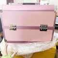 Wholesale Aluminum Makeup case Professional Travel Cosmetic Bag pink Make up Bags Cosmetic Organizer Box Bag  Lash Storage Case