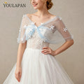 YouLaPan Wedding Cape Super Fairy Lace Bridal Gown Line Shoulder Mask Arm Slimming Adjustable Yarn Cape MG48-L