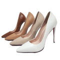Custom Women's PU Leather Pumps Comfortable 10 cm Thin Heel Pointed Toe High Heels Soft Wedding Bridal Shoes for Summer