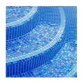 Hot Sale Luxury Blue Glass Mosaic Tiles Modern Design Waterjet for Pool Villa Hotel Application Square Pattern Parquet Features