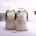 10*15cm Custom Logo Printed 8oz Canvas Jewelry Gift Packaging Bag Drawstring Cosmetic Skincare Storage Cotton Poouch