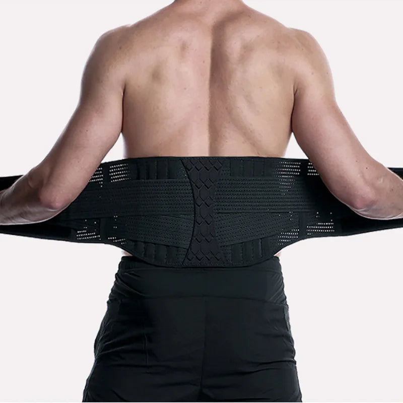 KS-5021#Adjustable Breathable Compression Waist Trimmer Support Waist Sweat Belt with Two Straps for Exercise Back Support
