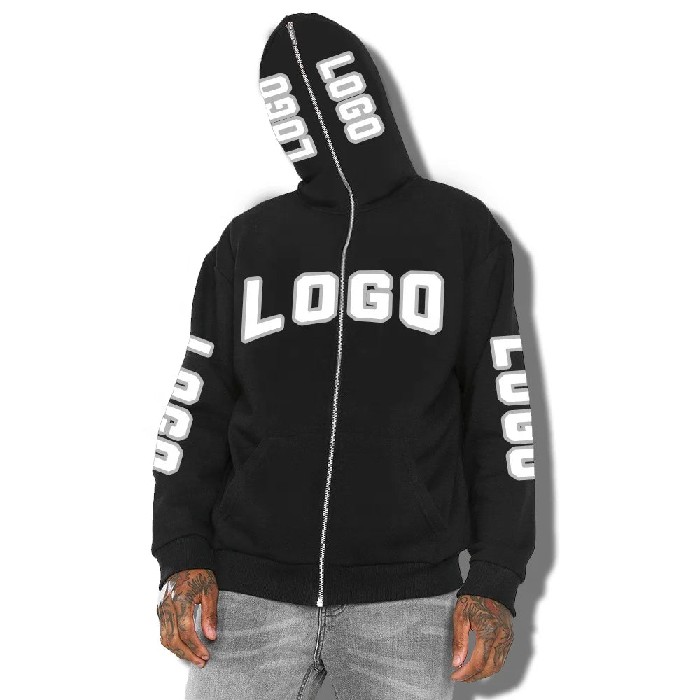 ODM/OEM Wholesale Men's and Women's Puls Size Full Zip-up Fleece Hoodie 100% Cotton Custom Logo Print for Winter Season