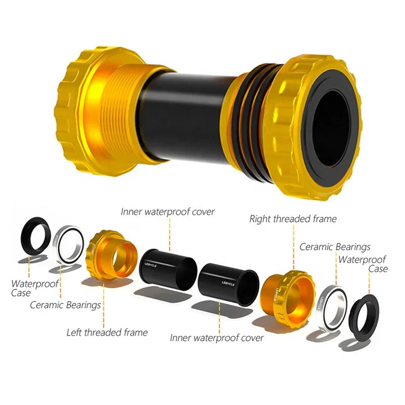 Ceramic Bearing BB Shaft Bicycle Bottom Axis Thread Type Crankset Bearing Road Bike Bottom Bracket