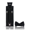 Wholesale Solid Y Back Suspender for Men Black Adjustable Groomsmen Suspender With Bow Tie for Men