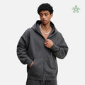 Yali Custom logo Wash Vintage Blank Cotton Heavy Thick Full Face Zipper Hoodie Men Oversized Zip up Hoodie