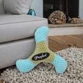 JJT Cute Classic Dog Training Teething Plush Squeaky Boomerang Toys-Eco-Friendly & Durable Three Color Options