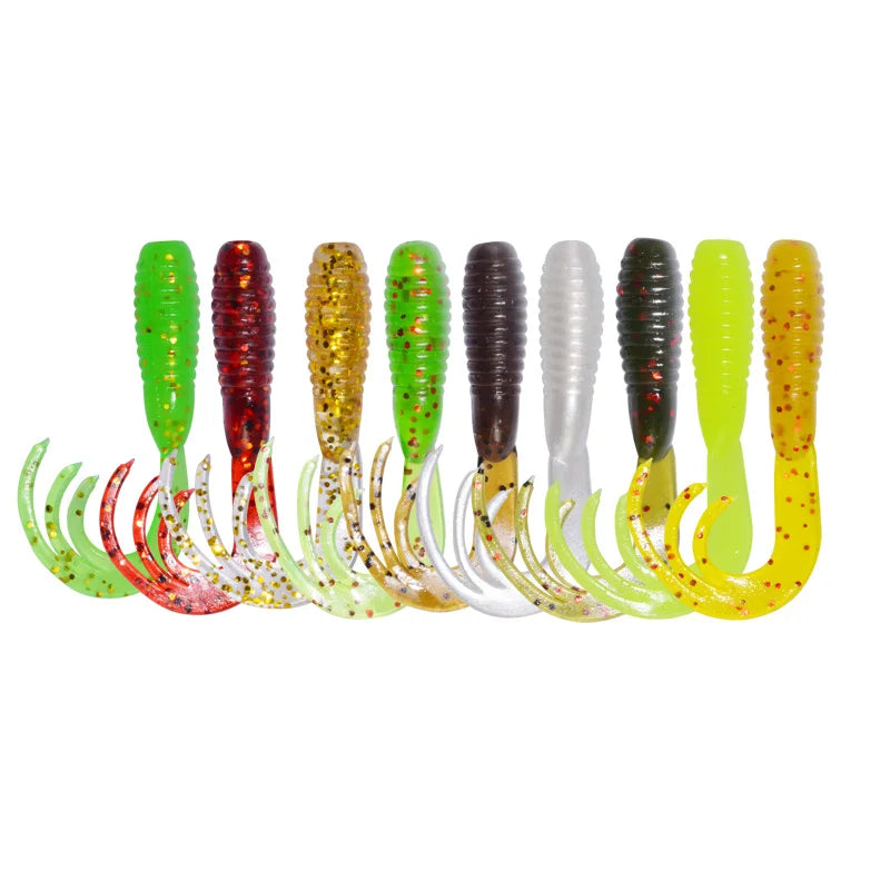 Soft Artificial 35mm 0.7g 50pcs a Bag Fishing Lures Swimbait Tail Grub Lures Worm Grub Lures Baits for Pesca