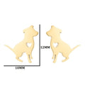 Tiny Dog Charm Stainless Steel Stud Earrings Jewelry Earring Women