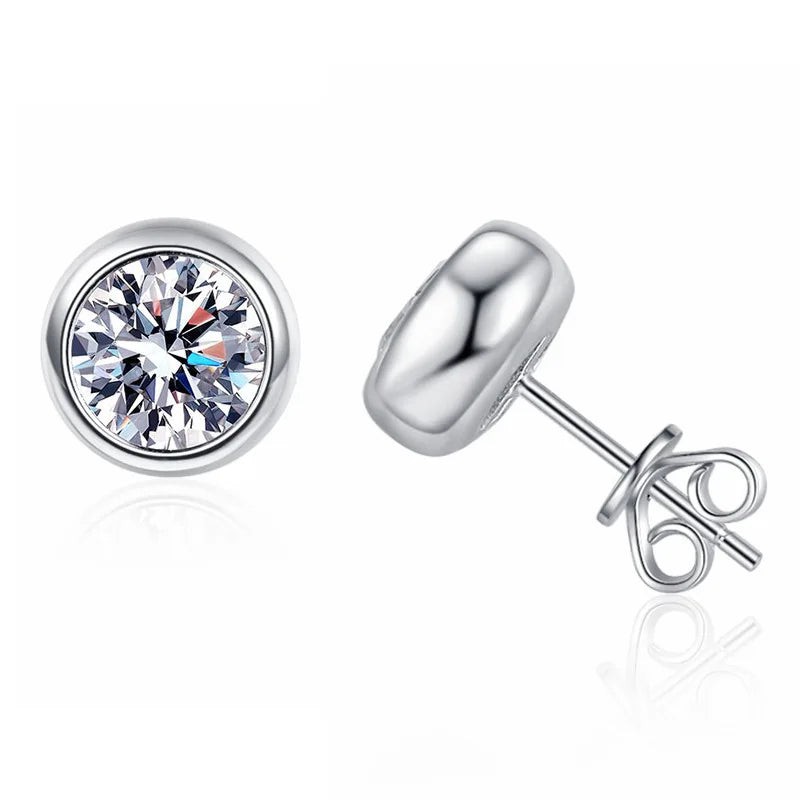 Luxury Jewelry Bubble S925 Sterling Silver Vvs Moissanite Stud Earrings for Men Women With Certificate Moissanite Jewelry