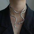 SC Gothic Fashion Bendable Winded Snake Choker Necklace Bracelets Personalized Punk 90cm Long Flexible Snake Necklace for Women