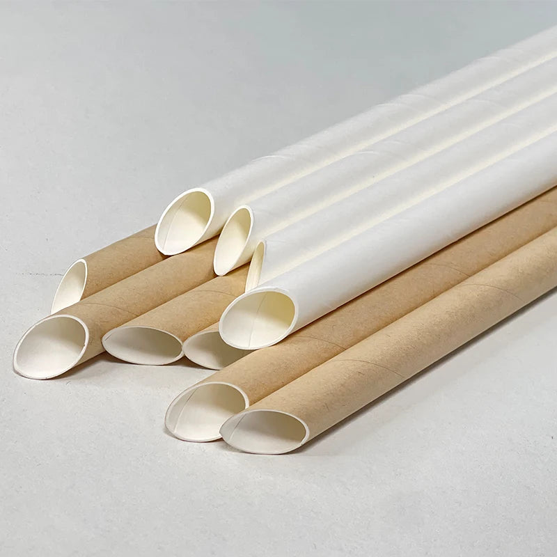 Custom  Boba Disposable Straws Party Pure Wood Pulp Biodegradable Paper Straw