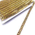 Silver Diamante Rhinestone Trim With Colored Glass Stones Chain for Sewing DIY Dresses Bags Shoes