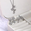 Fashionable Design butterfly Necklaces Pendants Earrings Rings Jewelry Sets Birthday and Wedding Popular Accessories