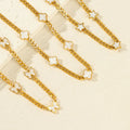 Fashion Stainless Steel Hip Hop Cuban Chain Shell Four Leaf Clover Star Butterfly Necklace Women