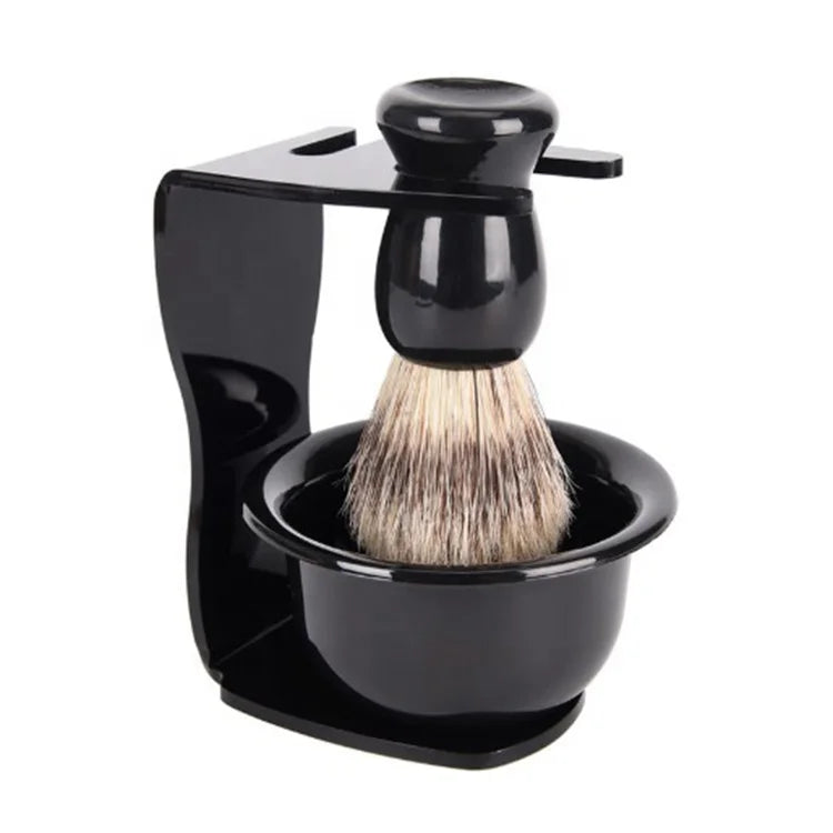 Hair Men's Shaving Beard Brush Facial Shaving Brush Stand Bowl Set Men Beard Cleaning Tool Shave Bowl and Brush FYD 3 in 1