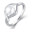 Customized Wholesale Rhodium Plated Durable Ring Women's Jewellery Gifts OEM 100% 925 Sterling Silver Pearl Rings Jewelry Women