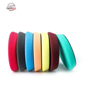 LEADMAX Polish Sponge for Car 5 Inch Flat Yellow Medium Cut Pad Buffing Pad Foam Polishing Pad
