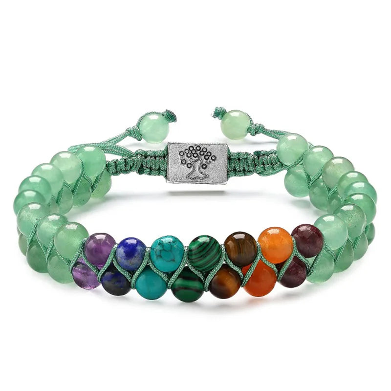 Healing Crystal Beaded Bracelet for Women Jewelry Handwoven Adjustable Yoga Meditation Relax Anxiety Chakra Bracelet