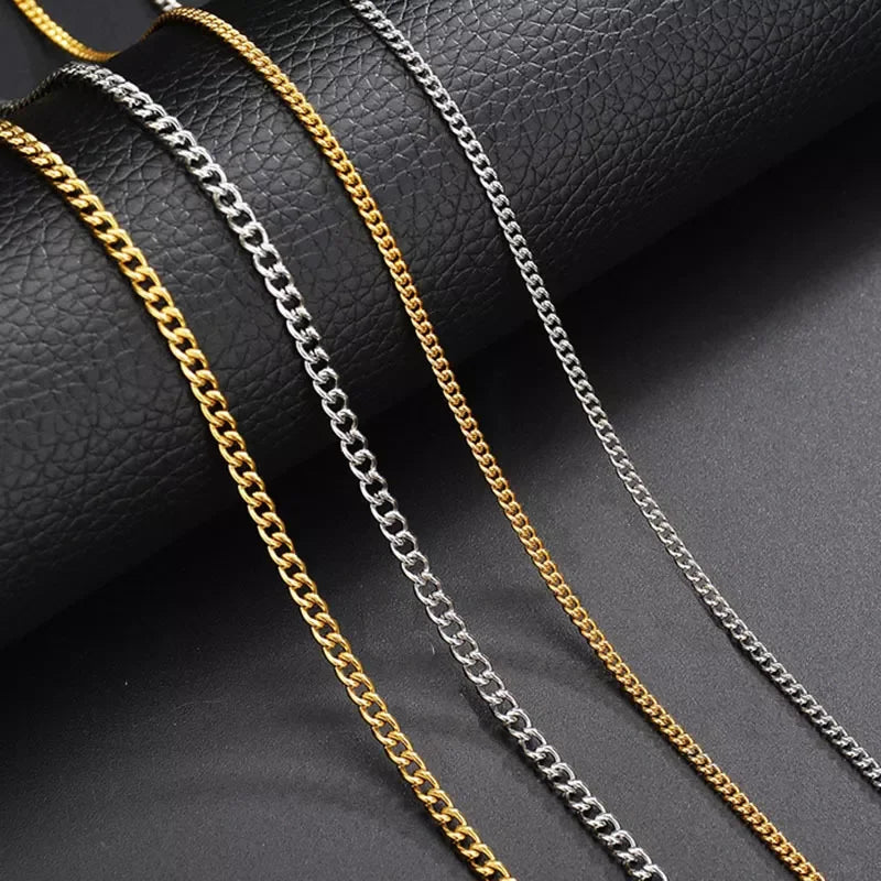 Olivia 2mm Gold Cuban Link Chain 18k Gold Chain Choker Stainless Steel Miami Cuban Curb Chain Necklace