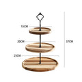 Wood Fruit Plate Creative Double Layer Three Layer Acacia Wooden Snack Cake Plate Tray