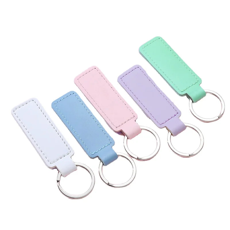 Wholesale Promotional Custom Blank Metal Branded Luxury PU Leather Keychains