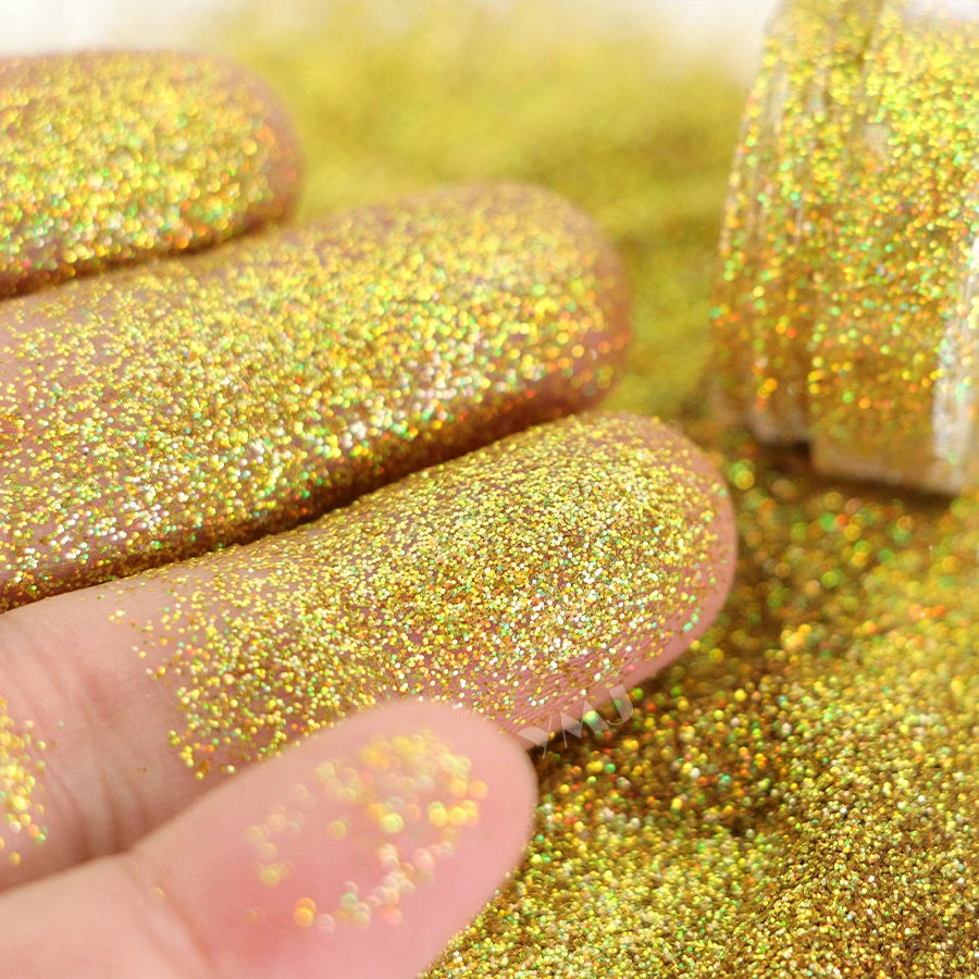 Eco Friendly Fine Glitter Holographic Iridescent Hexagon PET Color Cosmetic Grade Glitter Powder for Face